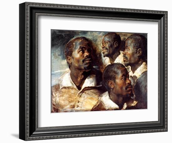 Studies of the Head of a Negro, 17th Century-Peter Paul Rubens-Framed Giclee Print