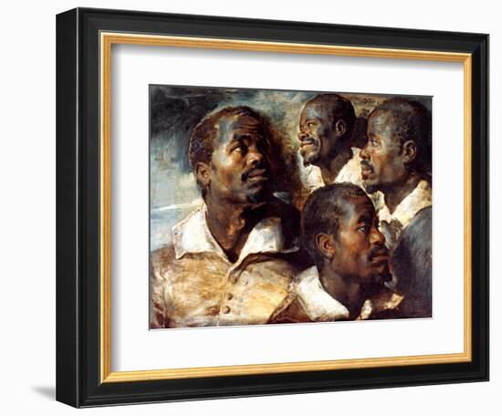 Studies of the Head of a Negro, 17th Century-Peter Paul Rubens-Framed Giclee Print