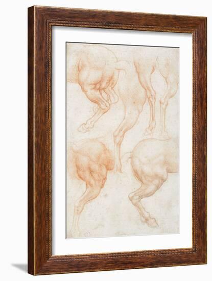 Studies of the Horse Rear Legs-Leonardo da Vinci-Framed Premium Giclee Print