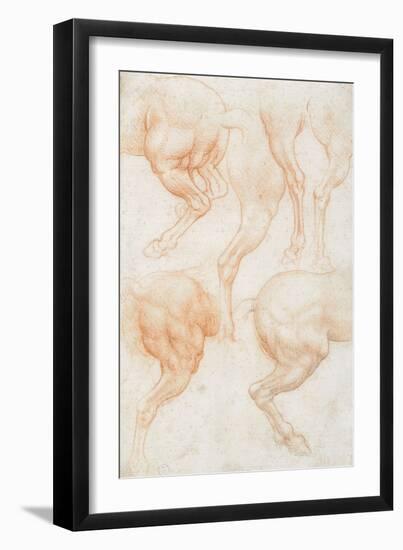 Studies of the Horse Rear Legs-Leonardo da Vinci-Framed Premium Giclee Print