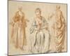 Studies of Three Women-Jean-Antoine Watteau-Mounted Art Print