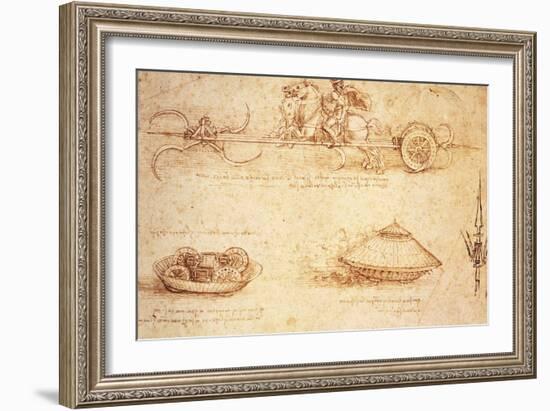 Studies of War Machines, 1485-Leonardo da Vinci-Framed Giclee Print