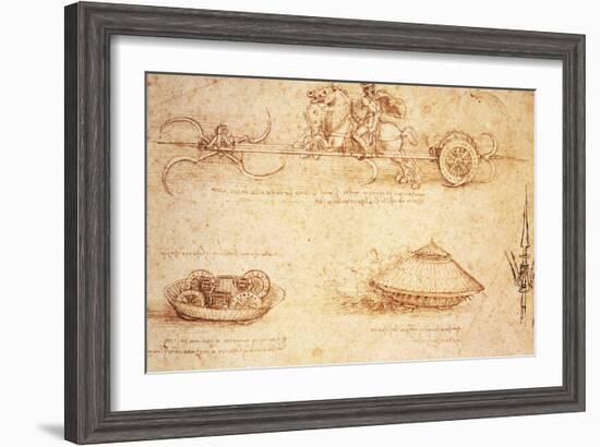 Studies of War Machines, 1485-Leonardo da Vinci-Framed Giclee Print