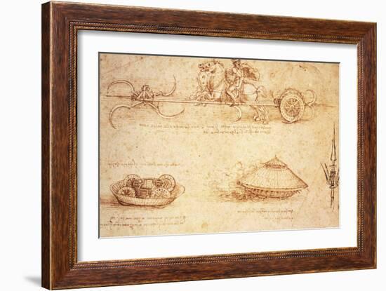 Studies of War Machines, 1485-Leonardo da Vinci-Framed Giclee Print
