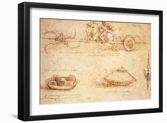 Studies of War Machines, 1485-Leonardo da Vinci-Framed Giclee Print