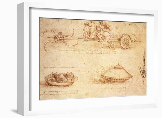 Studies of War Machines, 1485-Leonardo da Vinci-Framed Giclee Print