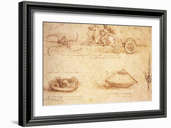 Studies of War Machines, 1485-Leonardo da Vinci-Framed Giclee Print