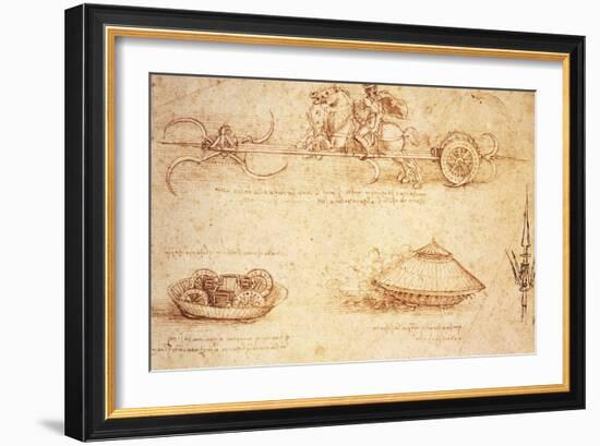 Studies of War Machines, 1485-Leonardo da Vinci-Framed Giclee Print