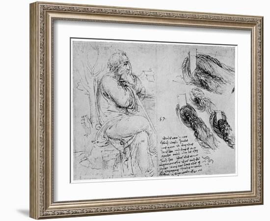 Studies of Water Eddies, C1513-Leonardo da Vinci-Framed Giclee Print