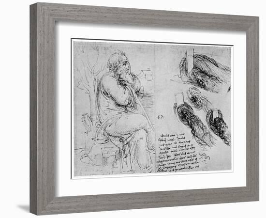 Studies of Water Eddies, C1513-Leonardo da Vinci-Framed Giclee Print