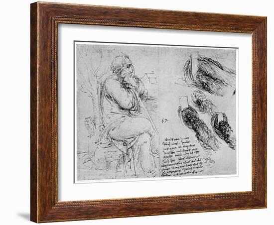 Studies of Water Eddies, C1513-Leonardo da Vinci-Framed Giclee Print