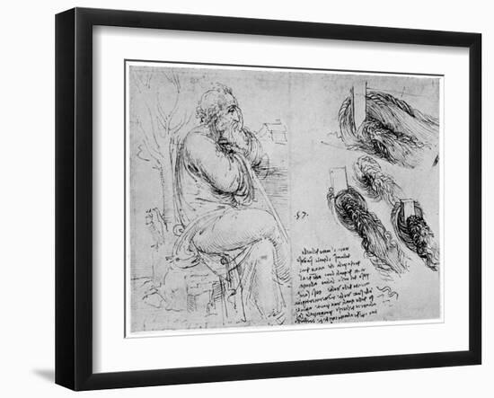 Studies of Water Eddies, C1513-Leonardo da Vinci-Framed Giclee Print