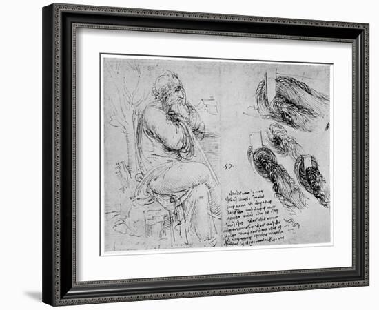 Studies of Water Eddies, C1513-Leonardo da Vinci-Framed Giclee Print