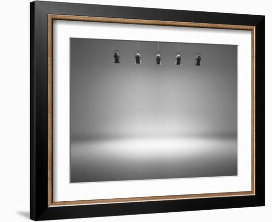 Studio Interior With Spotlights-pinkypills-Framed Art Print