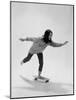 Studio Photos of Gloria Steinem Riding a Skateboard with a 007 James Bond Sweatshirt, 1965-Yale Joel-Mounted Photographic Print