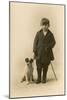 Studio Portrait, Boy with Terrier Dog-null-Mounted Photographic Print