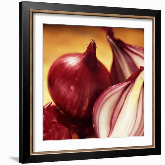 Studio Shot of Red Onions-John Miller-Framed Photographic Print