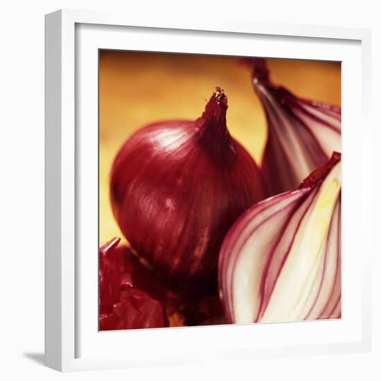 Studio Shot of Red Onions-John Miller-Framed Photographic Print