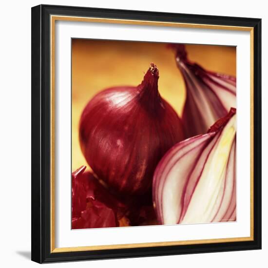 Studio Shot of Red Onions-John Miller-Framed Photographic Print