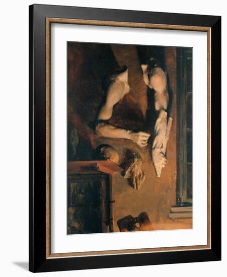 Studio Wall, 1852-Adolph Friedrich von Menzel-Framed Giclee Print