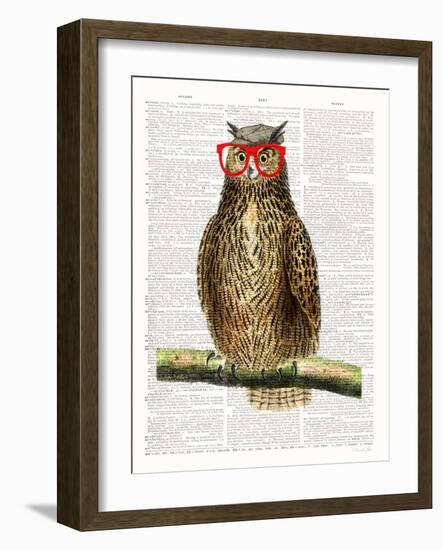 Studious Owl-Christopher James-Framed Art Print