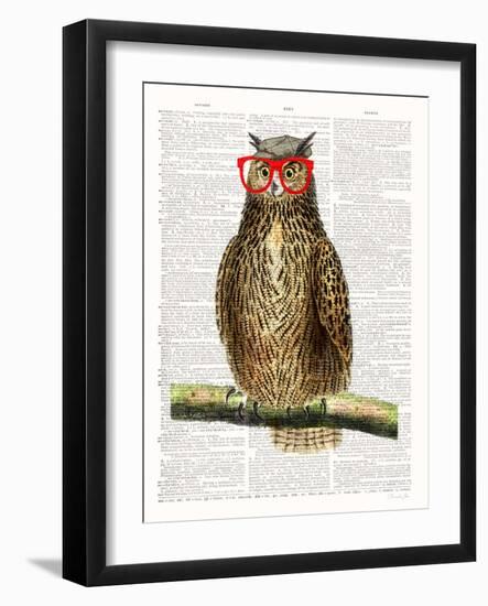 Studious Owl-Christopher James-Framed Art Print