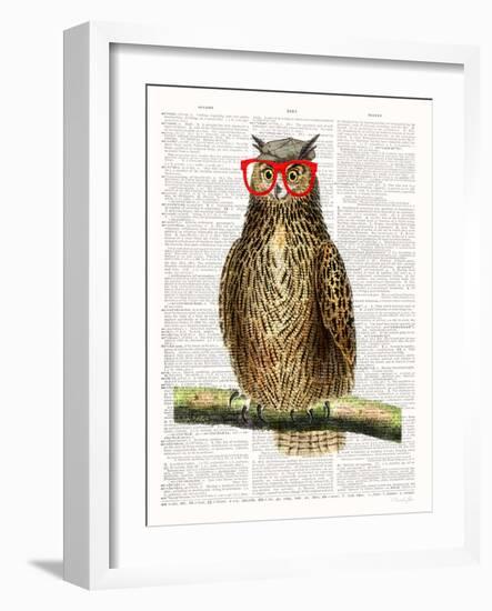 Studious Owl-Christopher James-Framed Art Print