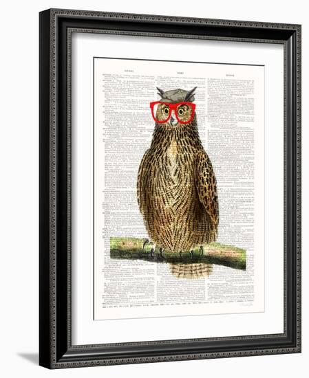 Studious Owl-Christopher James-Framed Art Print