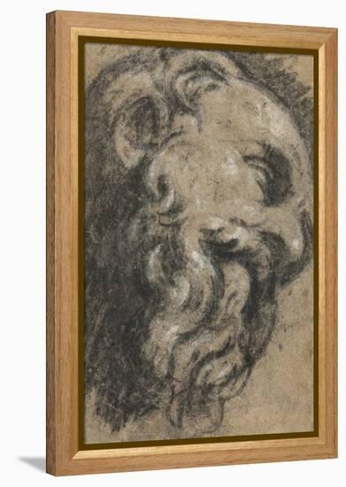 Study after Michelangelo's Saint Damian, C. between 1545 and 1550 (Black Chalk, Heightened with Whi-Jacopo Robusti Tintoretto-Framed Premier Image Canvas