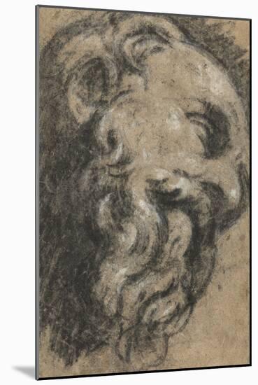 Study after Michelangelo's Saint Damian, C. between 1545 and 1550 (Black Chalk, Heightened with Whi-Jacopo Robusti Tintoretto-Mounted Giclee Print