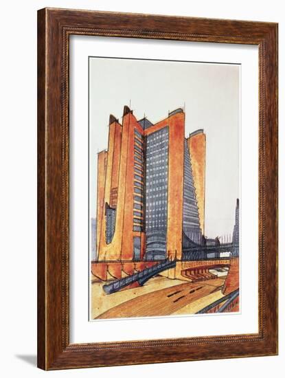 Study Design for a New Town, 1914-Antonio Sant'Elia-Framed Giclee Print