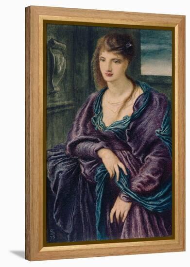 Study: Female Figure, 1873 (W/C, Gouache & Oil Paint on Paper)-Simeon Solomon-Framed Premier Image Canvas
