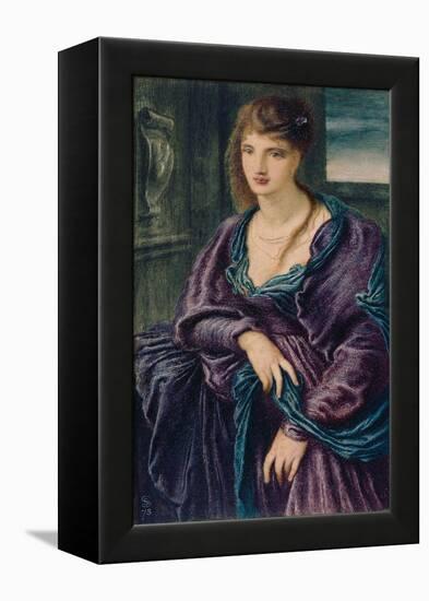 Study: Female Figure, 1873 (W/C, Gouache & Oil Paint on Paper)-Simeon Solomon-Framed Premier Image Canvas