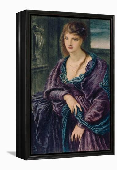 Study: Female Figure, 1873 (W/C, Gouache & Oil Paint on Paper)-Simeon Solomon-Framed Premier Image Canvas