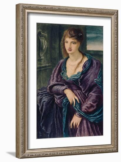 Study: Female Figure, 1873 (W/C, Gouache & Oil Paint on Paper)-Simeon Solomon-Framed Giclee Print