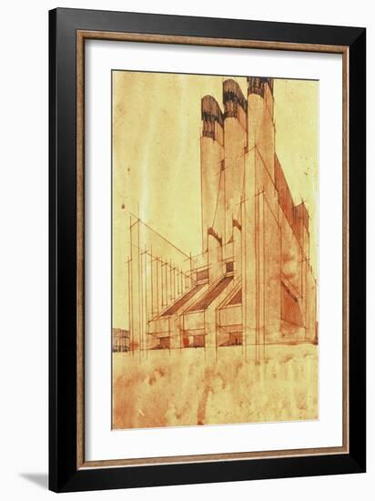 Study for a Building, 1913-Antonio Sant'Elia-Framed Giclee Print