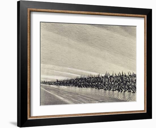 Study for 'A Column on the March', C.1914-Christopher Richard Wynne Nevinson-Framed Giclee Print