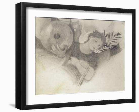 Study for a Head in The Days of Creation, C. 1871 - 1875-Edward Burne-Jones-Framed Giclee Print