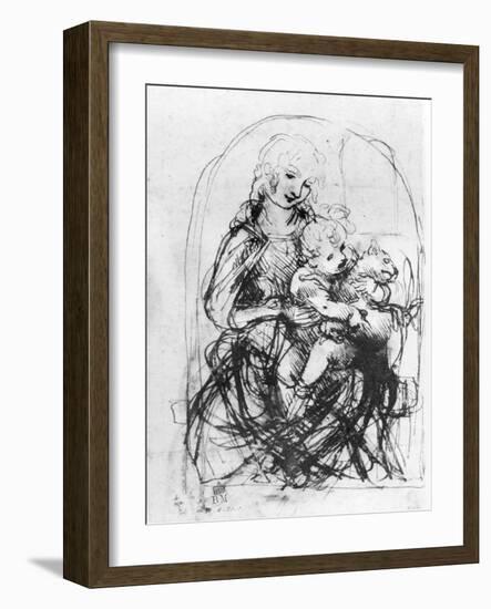 Study for a Madonna with a Cat, c.1478-80-Leonardo da Vinci-Framed Giclee Print