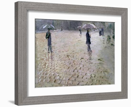 Study for a Paris Street, Rainy Day, 1877-Gustave Caillebotte-Framed Giclee Print