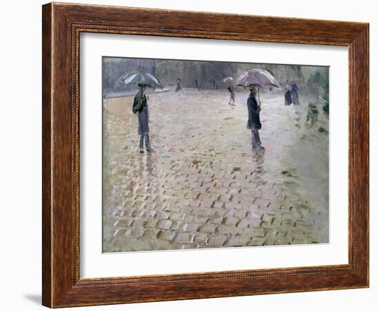 Study for a Paris Street, Rainy Day, 1877-Gustave Caillebotte-Framed Giclee Print