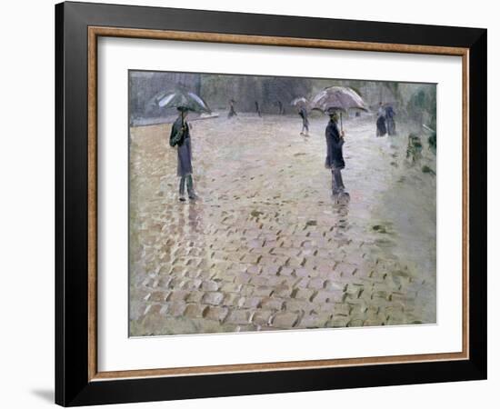 Study for a Paris Street, Rainy Day, 1877-Gustave Caillebotte-Framed Giclee Print