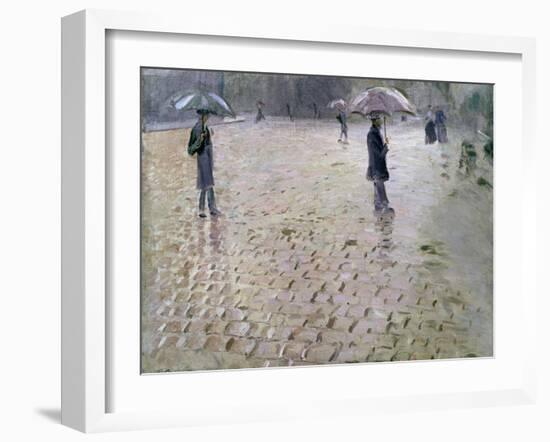 Study for a Paris Street, Rainy Day, 1877-Gustave Caillebotte-Framed Giclee Print