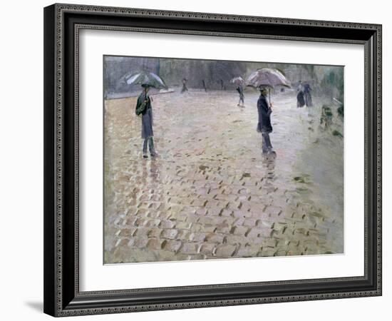 Study for a Paris Street, Rainy Day, 1877-Gustave Caillebotte-Framed Giclee Print