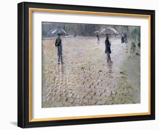 Study for a Paris Street, Rainy Day, 1877-Gustave Caillebotte-Framed Giclee Print