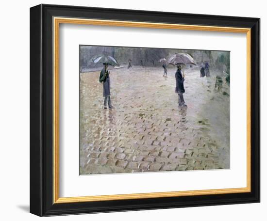 Study for a Paris Street, Rainy Day, 1877-Gustave Caillebotte-Framed Giclee Print