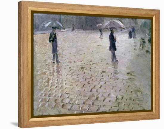 Study for a Paris Street, Rainy Day, 1877-Gustave Caillebotte-Framed Premier Image Canvas