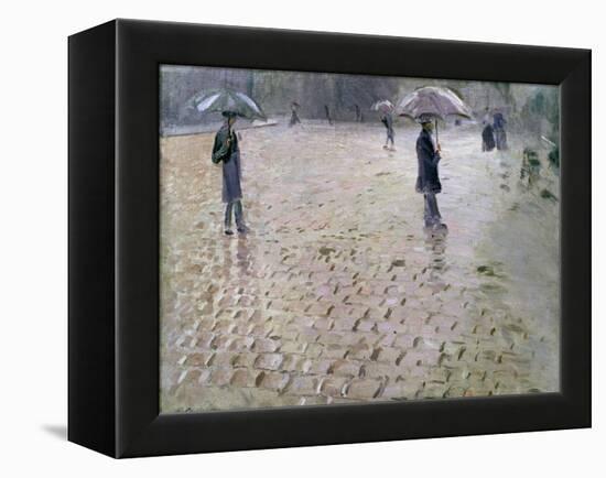 Study for a Paris Street, Rainy Day, 1877-Gustave Caillebotte-Framed Premier Image Canvas