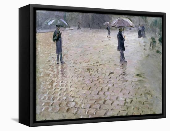 Study for a Paris Street, Rainy Day, 1877-Gustave Caillebotte-Framed Premier Image Canvas