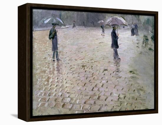 Study for a Paris Street, Rainy Day, 1877-Gustave Caillebotte-Framed Premier Image Canvas